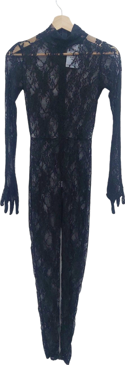Ego Black Lace Bodysuit UK 6