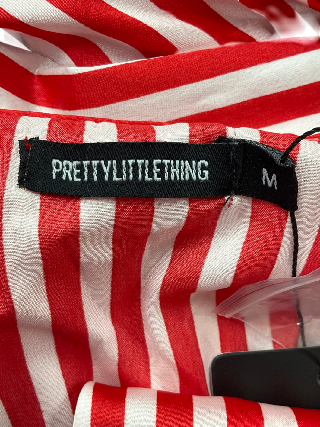 PrettyLittleThing Red Stripe Oversized Long Satin Pj Set UK M