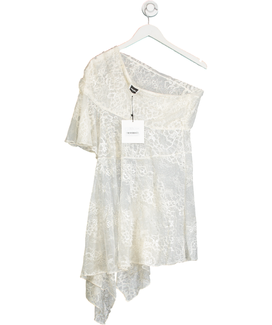 ARAKII Cream Asymmetrical Lace Skirt UK M