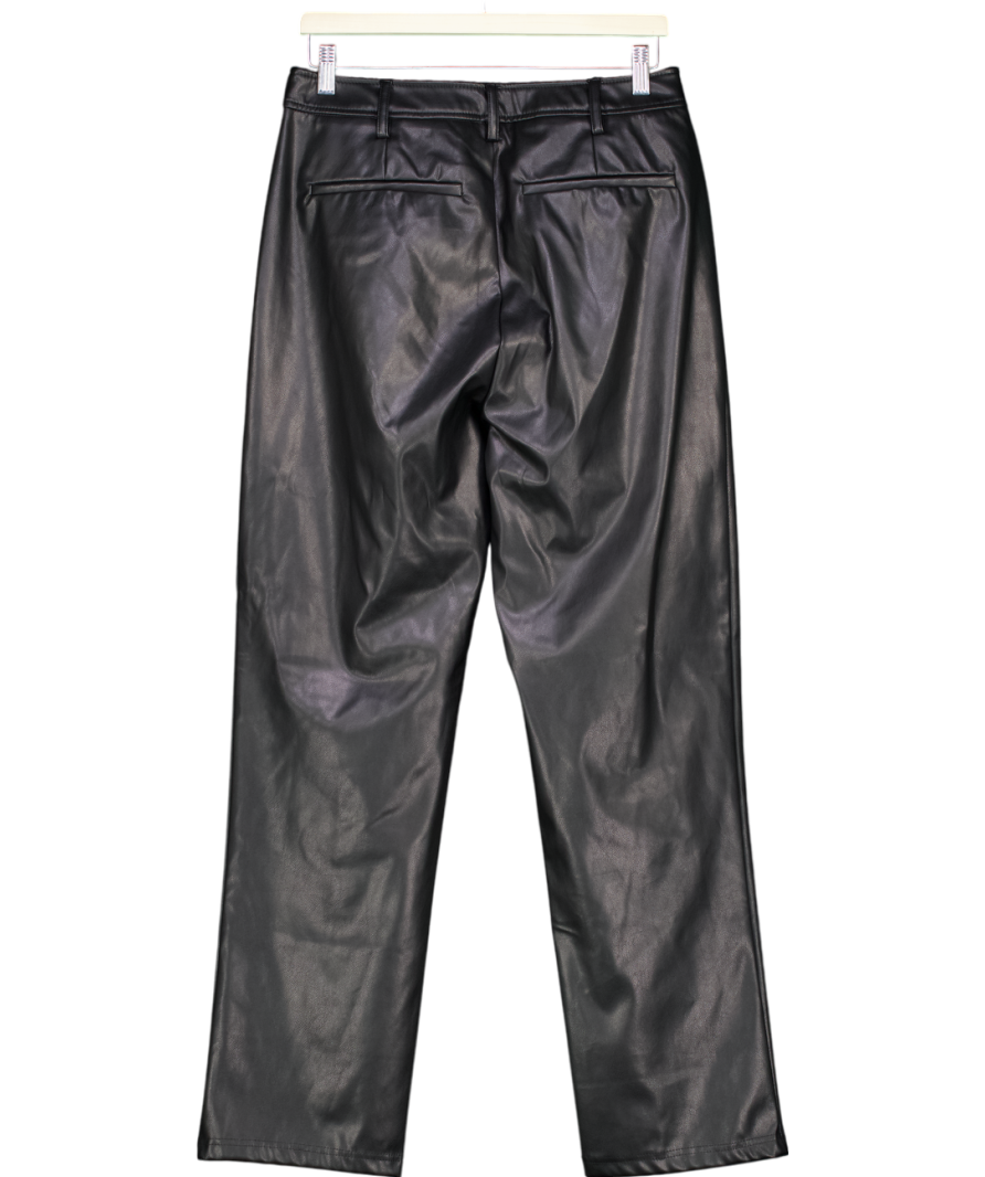 ASOS Black Straight Faux Leather Trousers UK 12