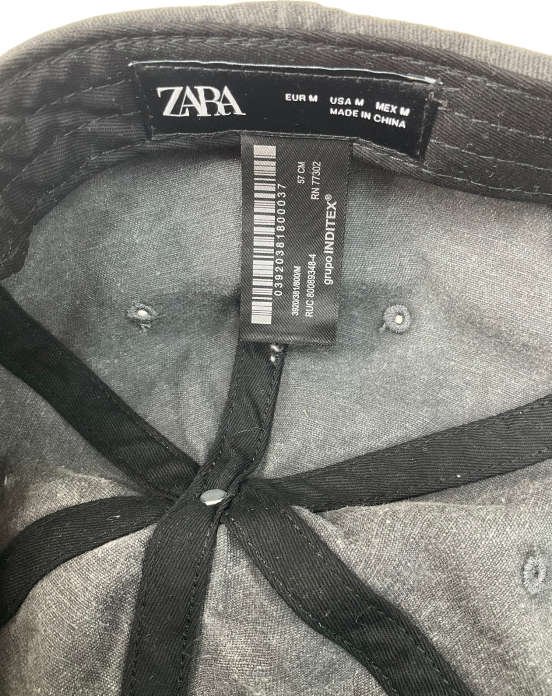 ZARA Jean Grey Cap UK M