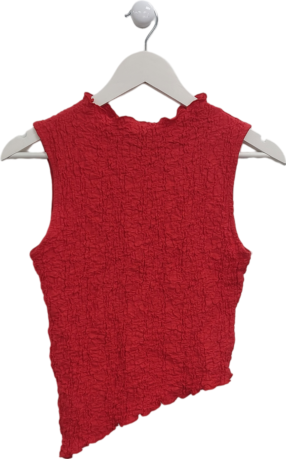 ASOS Red Crinkle Asymmetric Top UK S