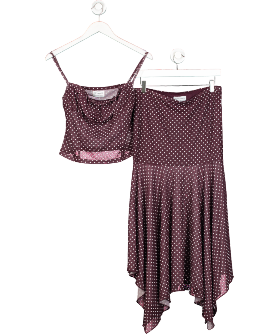 pepper mayo Purple Buffy Maxi Skirt And Top Set UK 10