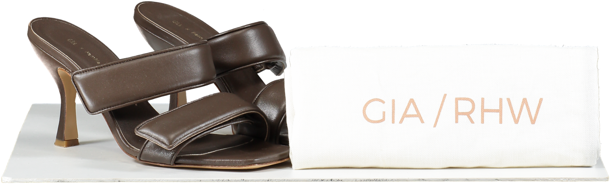 GIA BORGHINI X Pernille Teisbaek Perni 03 Leather Sandals In Brown UK 6 EU 39 👠