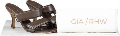 GIA BORGHINI X Pernille Teisbaek Perni 03 Leather Sandals In Brown UK 6 EU 39 👠