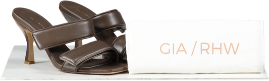 GIA BORGHINI X Pernille Teisbaek Perni 03 Leather Sandals In Brown UK 6 EU 39 👠