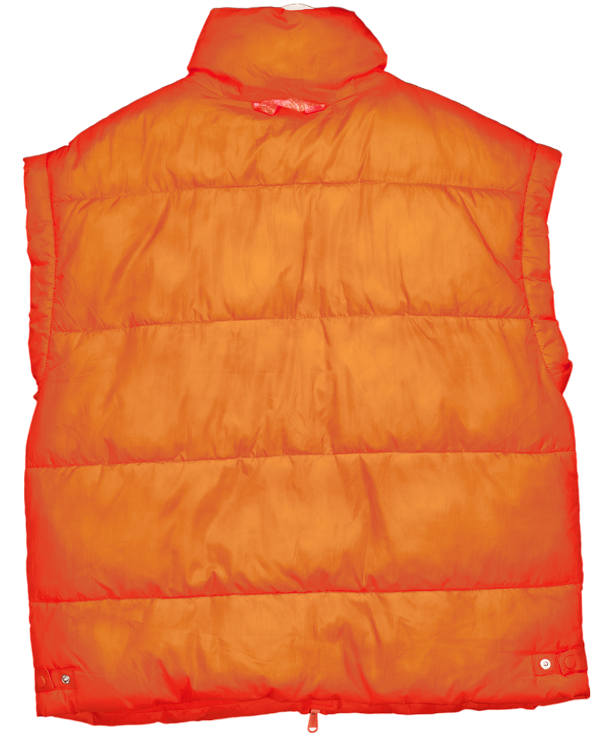 Free People Orange In A Bubble Puffer Vest UK S