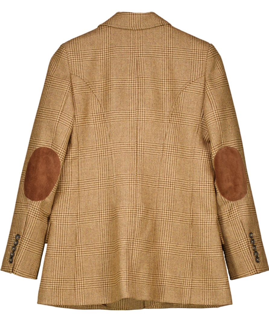 Holland Cooper Brown Single Breasted Field Blazer Tawny UK 12