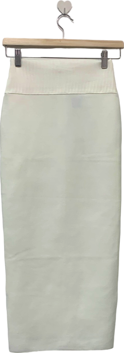 Karen Millen Cream Bandage Form Fitting Knit Midi Skirt UK XS