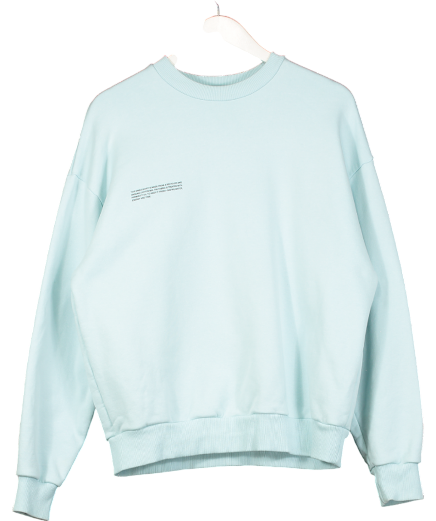 PANGAIA Aqua Blue Logo Organic Cotton Sweatshirt UK M