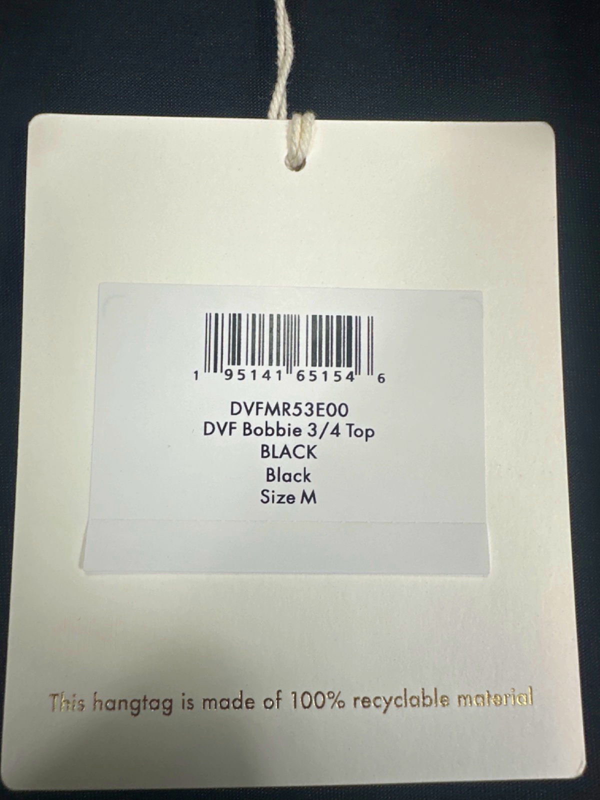 Diane Von Furstenberg Black Bobbie 3/4 Top UK M