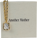 Another Mother Metallic Shelly Mother Of Pearl Textured Bezel Necklace