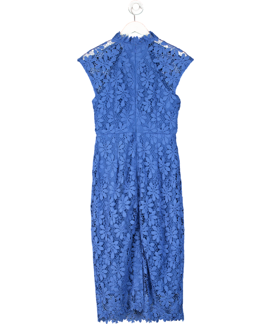 Monsoon Blue Lace Midi Dress UK 12