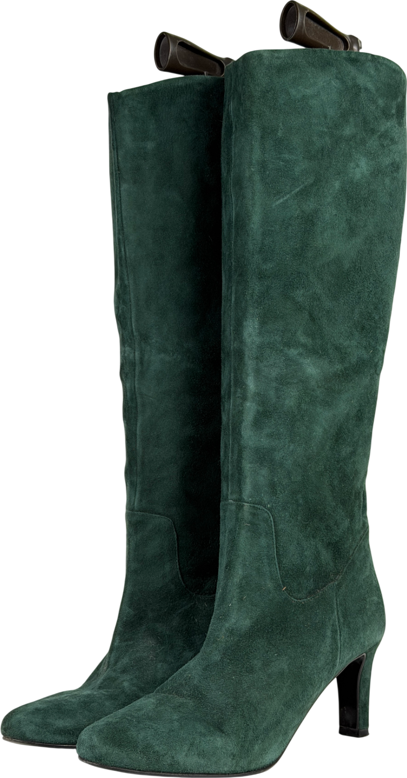 Office Green Suede Heeled Calf Boots UK 7 EU 40 👠