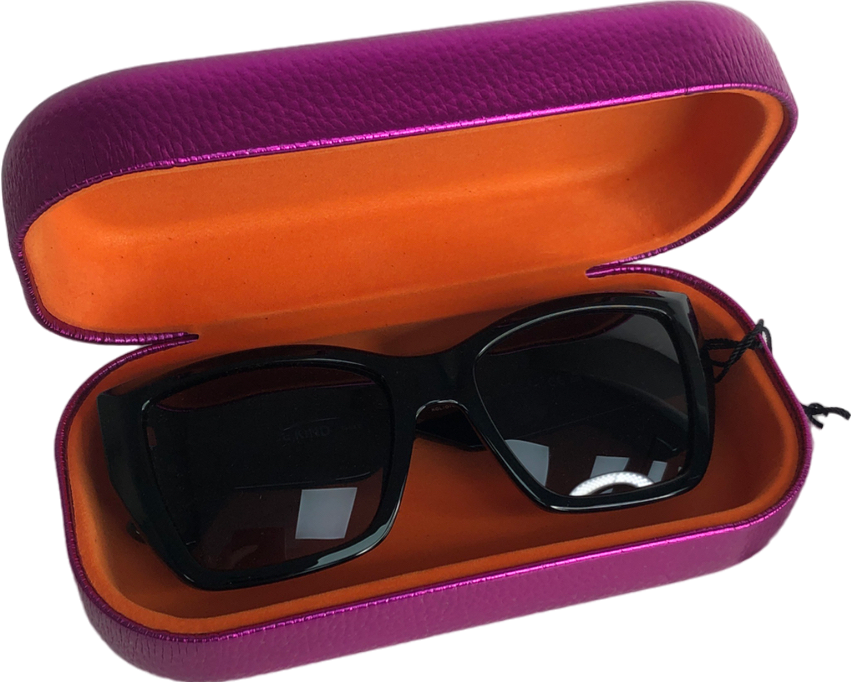 Kurt Geiger Black Rectangle Quilted Arm detail Kensington Sunglasses