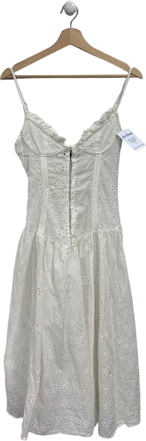Pretty Little Thing White Eyelet Sundress UK 8