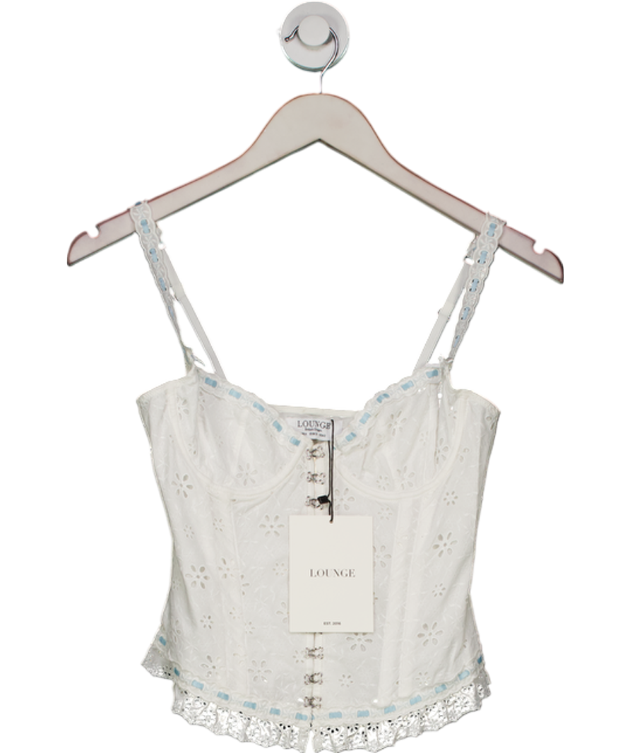 Lounge Underwear White Posy Corset Top UK 6