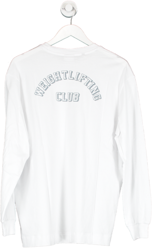 gymshark White Weightlifting Division Oversize T Shirt UK M