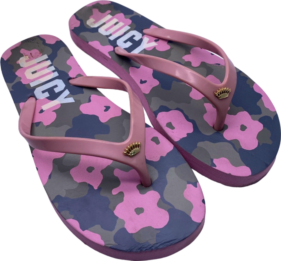 Juicy Couture Pink Camo Flip Flops UK Size 6