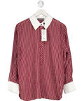 Mint Velvet Red Burgundy Striped Long Sleeve Shirt UK M