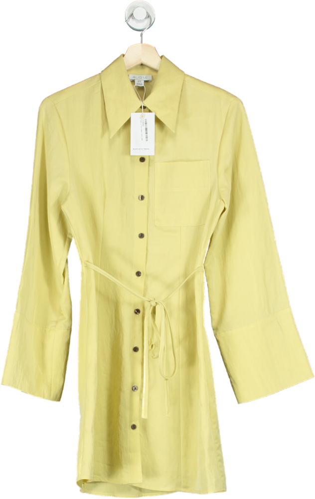 Aligne Yellow Fujiko Big Collar Shirt Dress UK 6