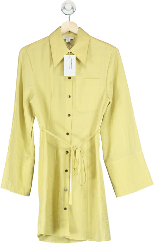 Aligne Yellow Fujiko Big Collar Shirt Dress UK 6