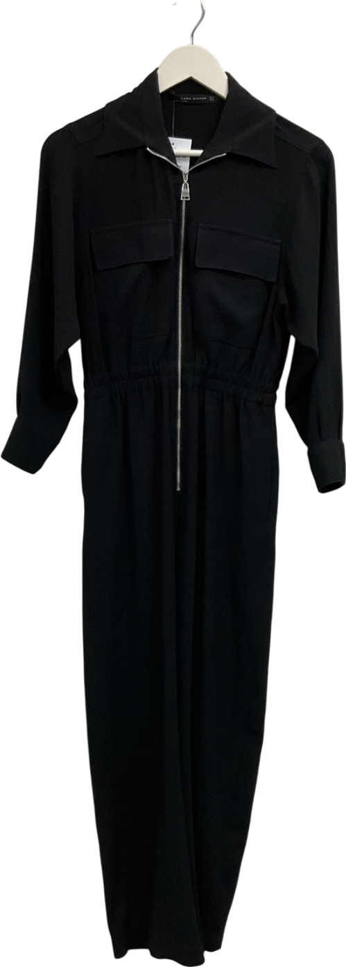 ZARA Black Longsleeve Jumpsuit UK XS