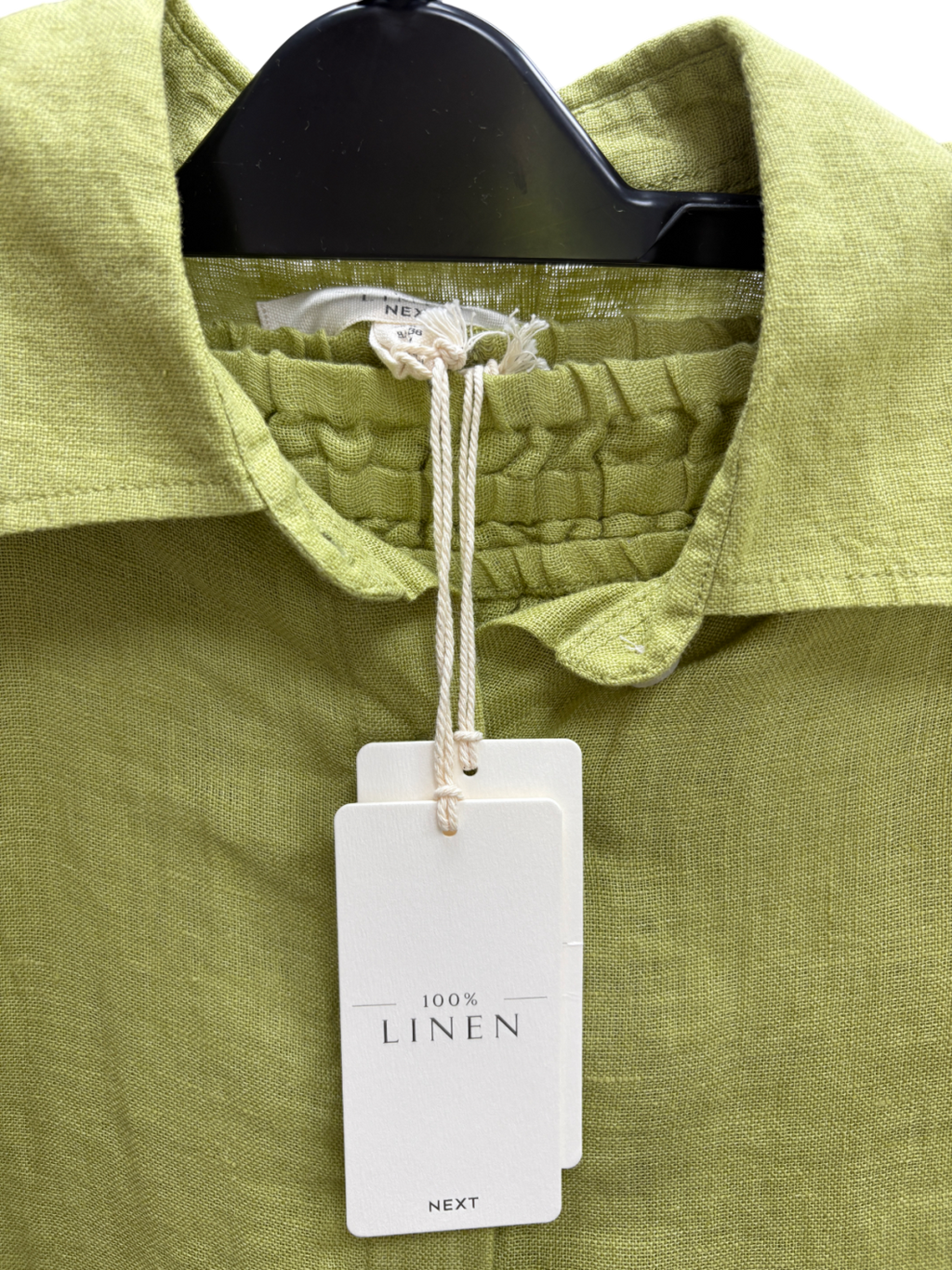 Next Khaki Linen Shirt And Shorts Set UK 8