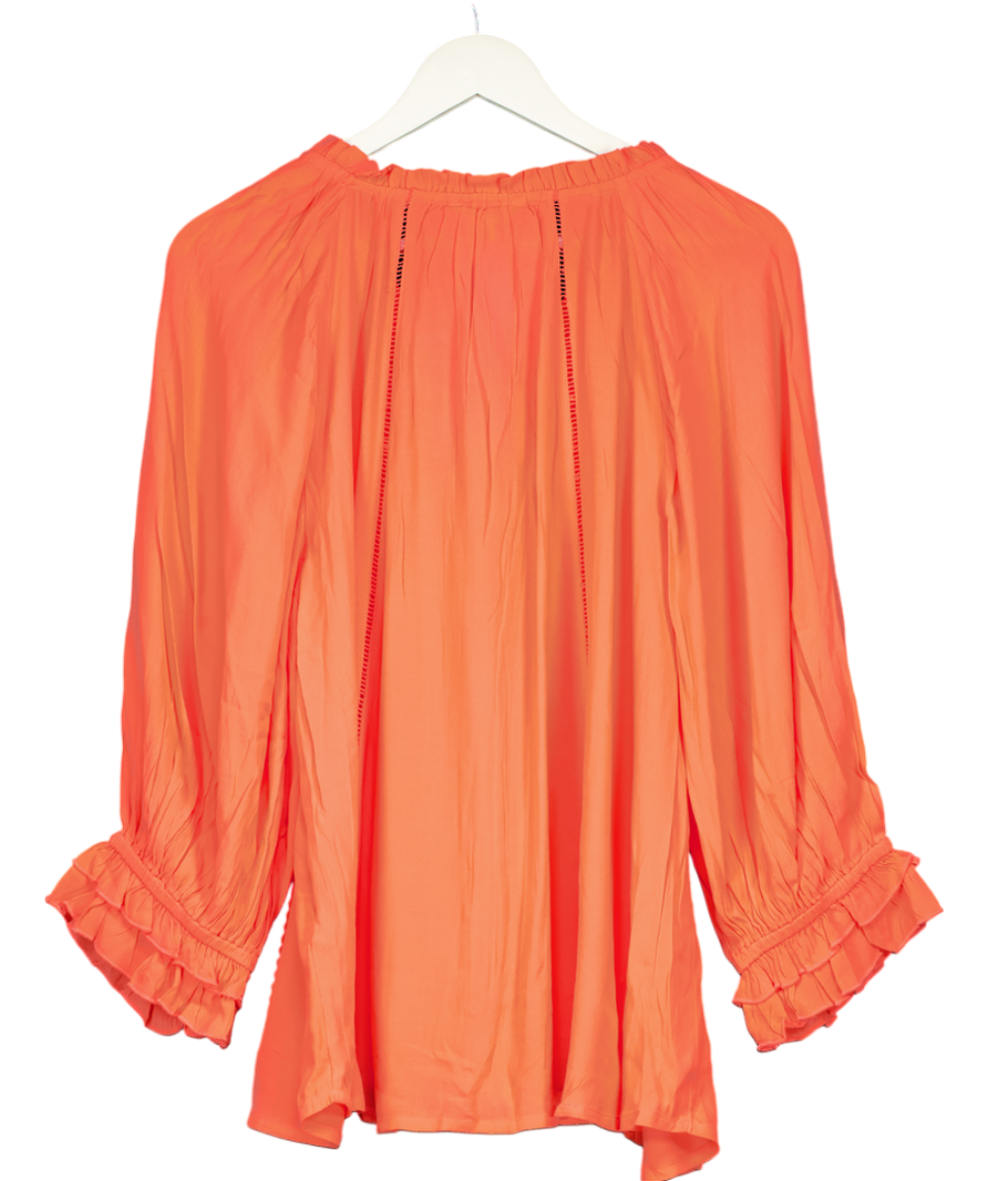 Monsoon Orange Hattie Lace Insert Top UK L