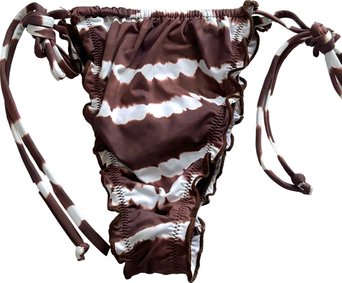 Frankies Bikinis Brown Tie-Dye Bikini Bottom Large