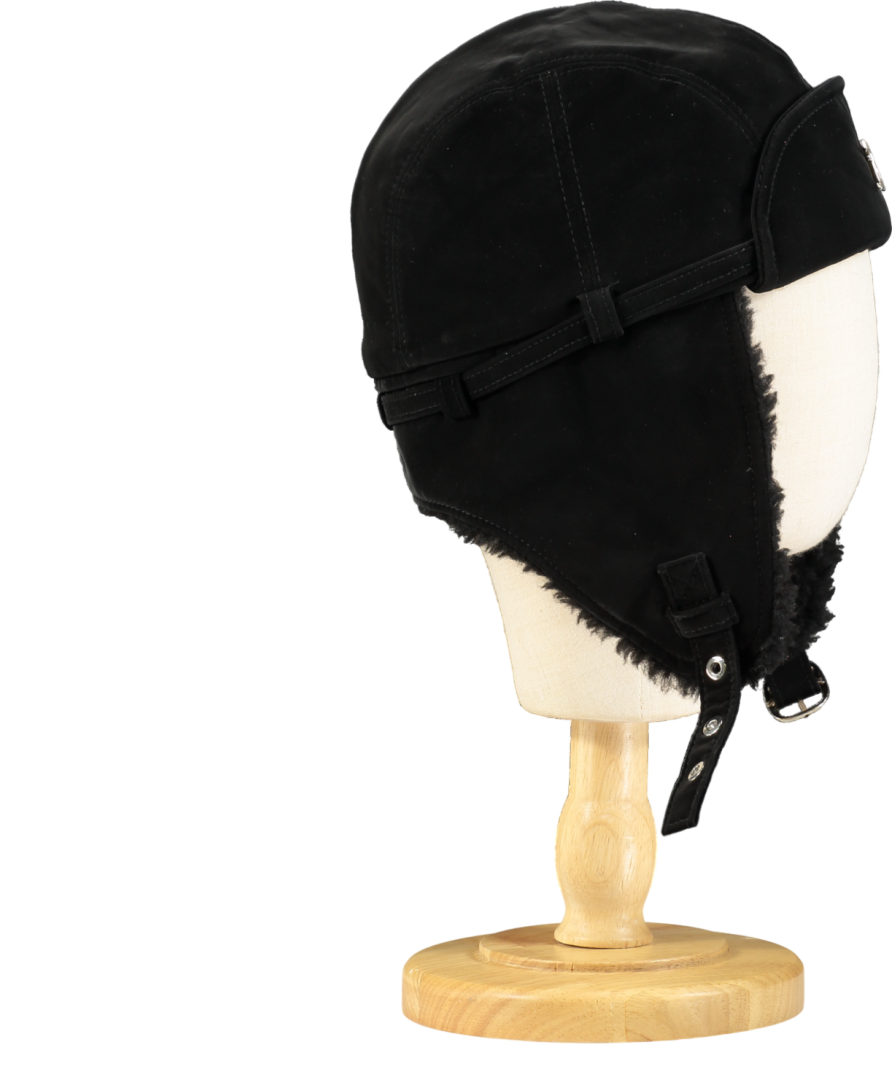 MISBHV Black Logo Embroidered Aviator Hat One Size