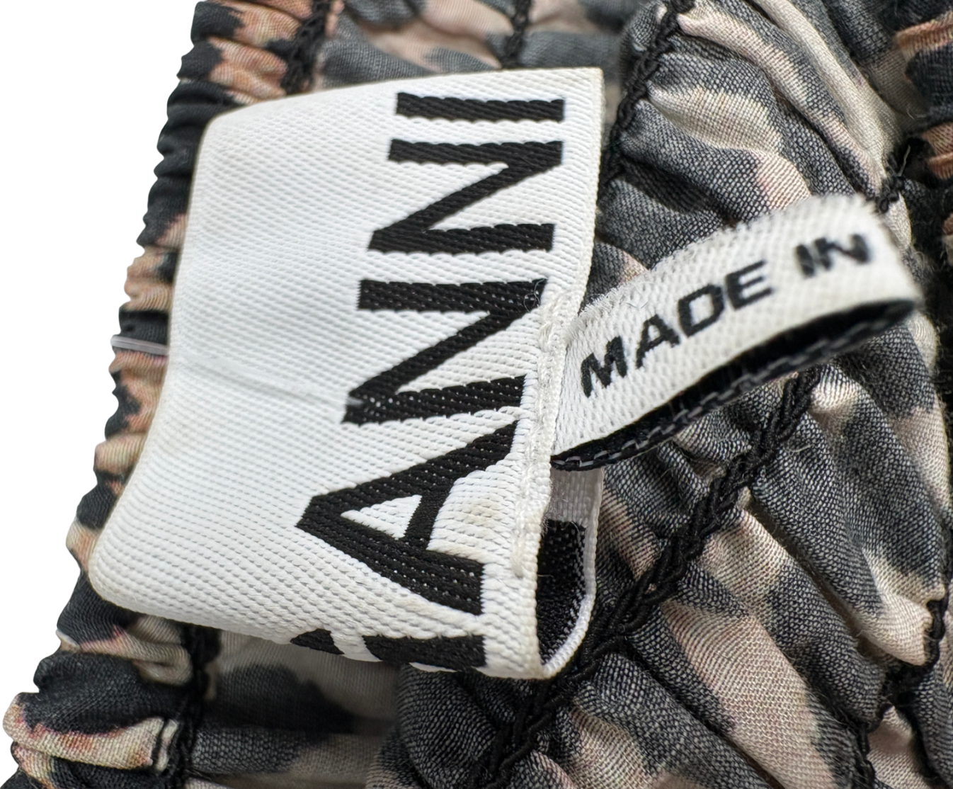 Ganni Brown Shirred Leopard Print Mini Dress UK 6