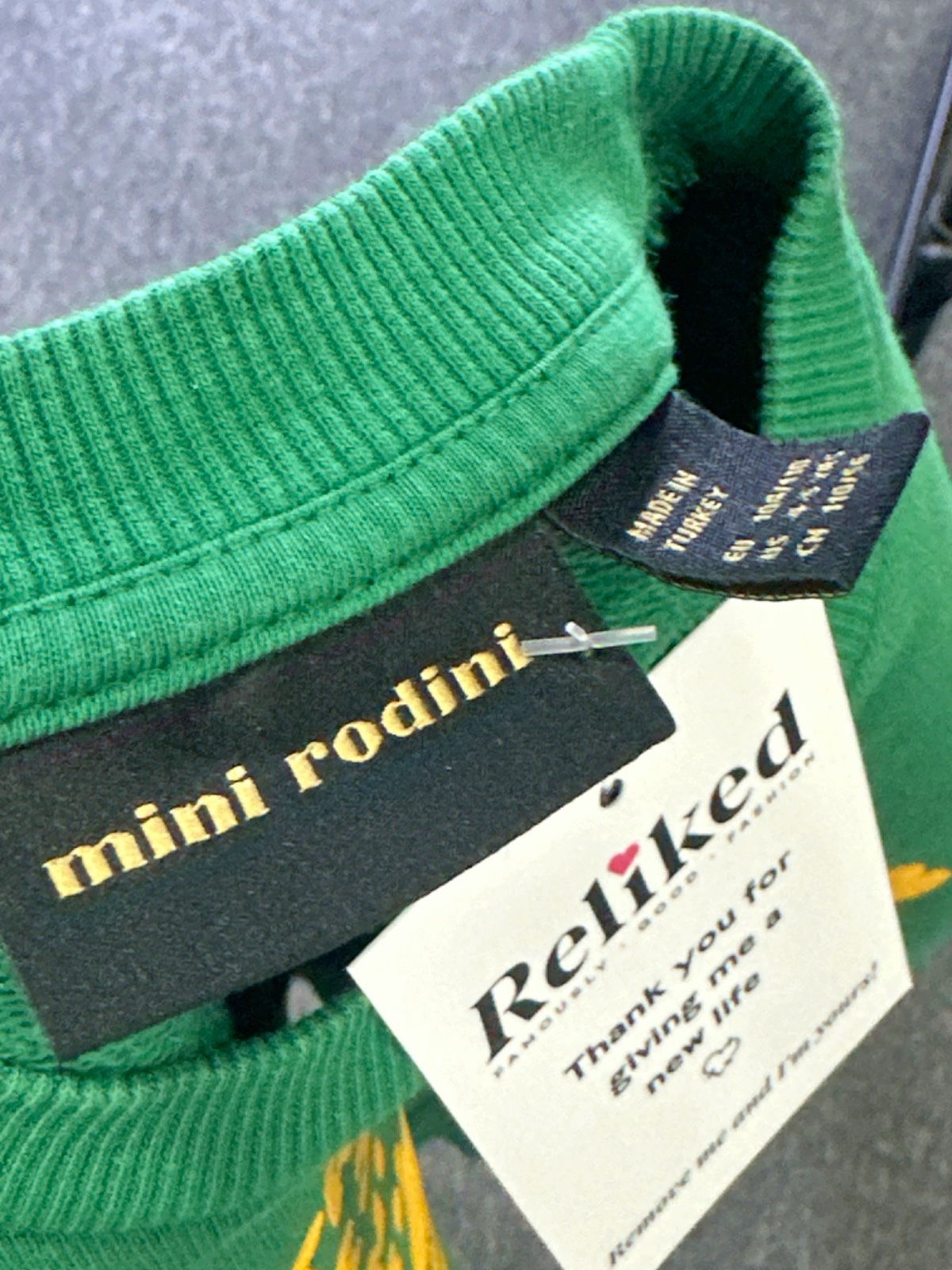 Mini Rodini Green Important Message Sweatshirt UK 4-5yrs