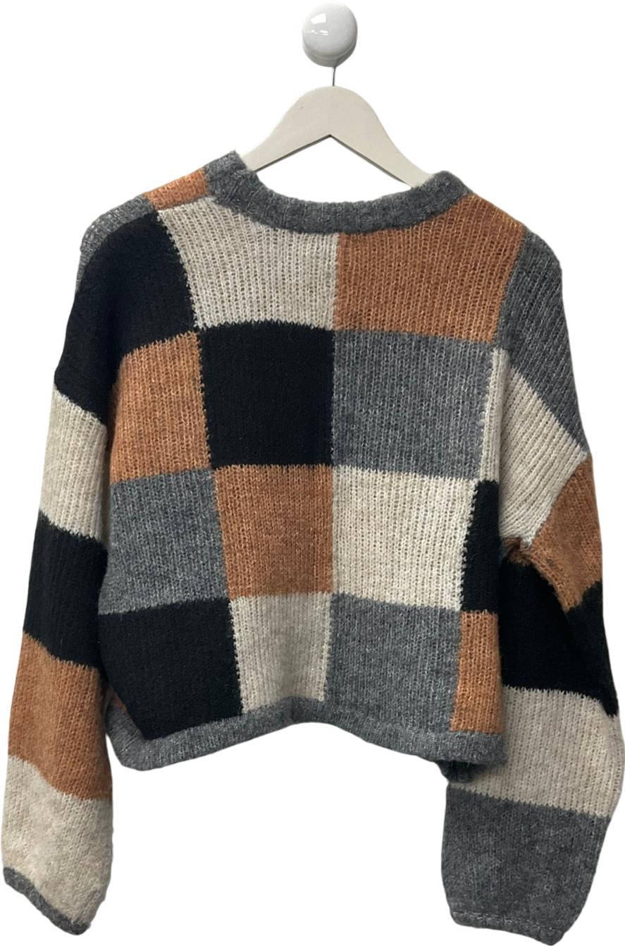 Aligne Multicoloured Genoa Patchwork Knitted Jumper UK M