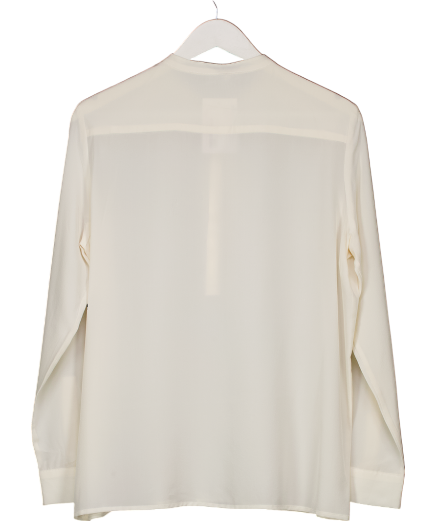 Iris & Ink Cream 100% Silk Long Sleeve Blouse UK 12