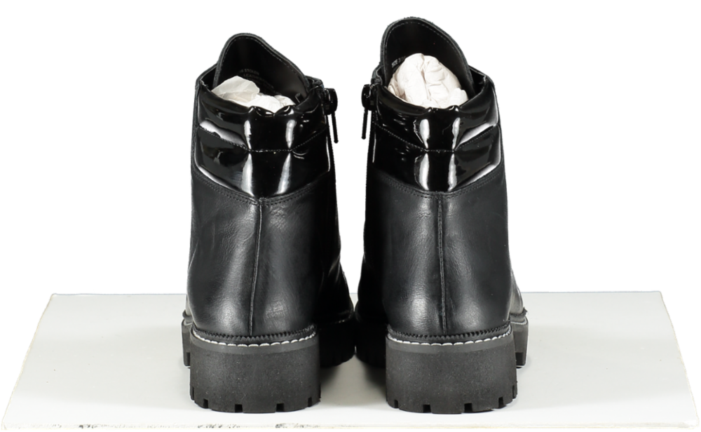 Carvela Black Stolen Leather Biker Ankle Boots UK 3 EU 36 👠