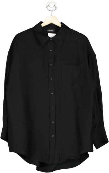 Anine Bing Black Tio Button-Up Shirt UK M