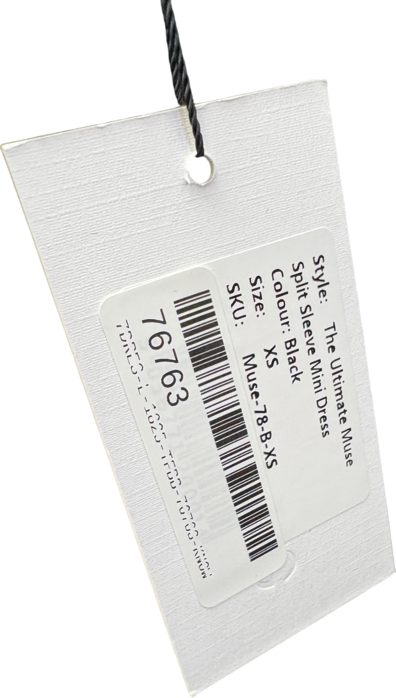 OddMuse Black The Ultimate Muse Split Sleeve Dress UK XS