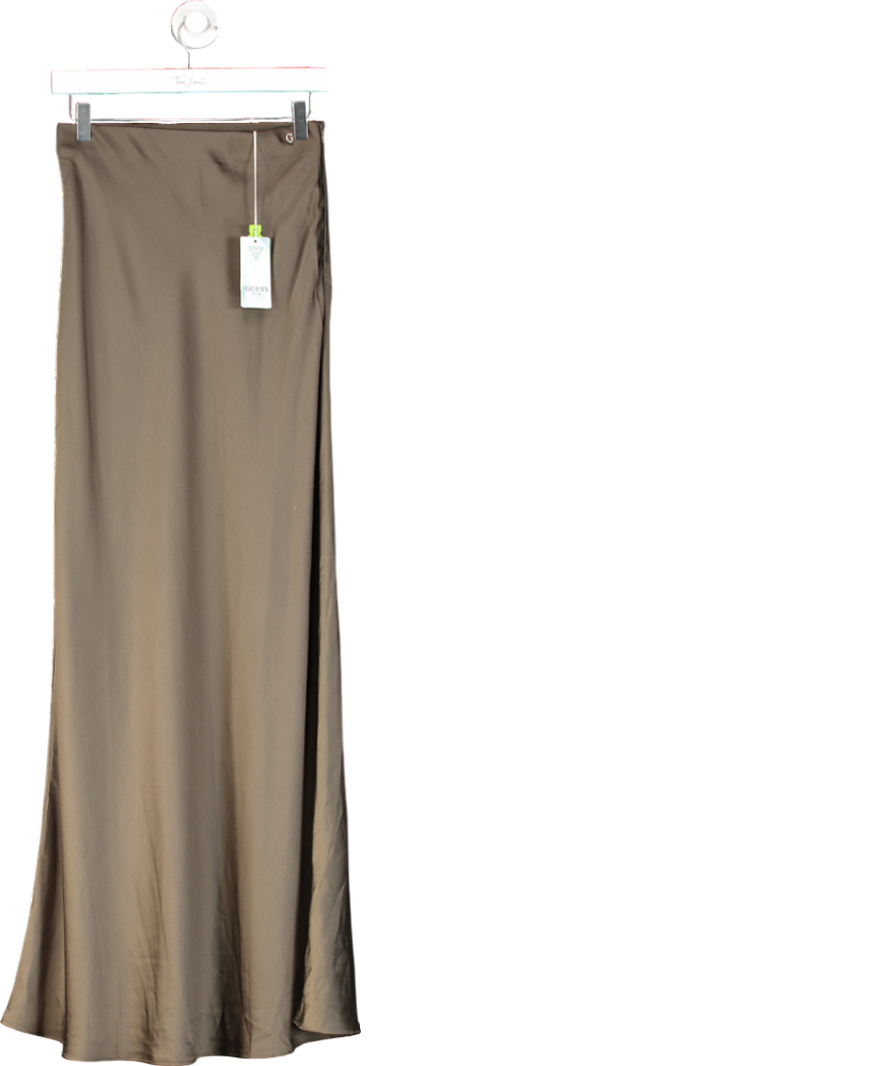 Guess Brown Eco Annachiara Satin Skirt UK S