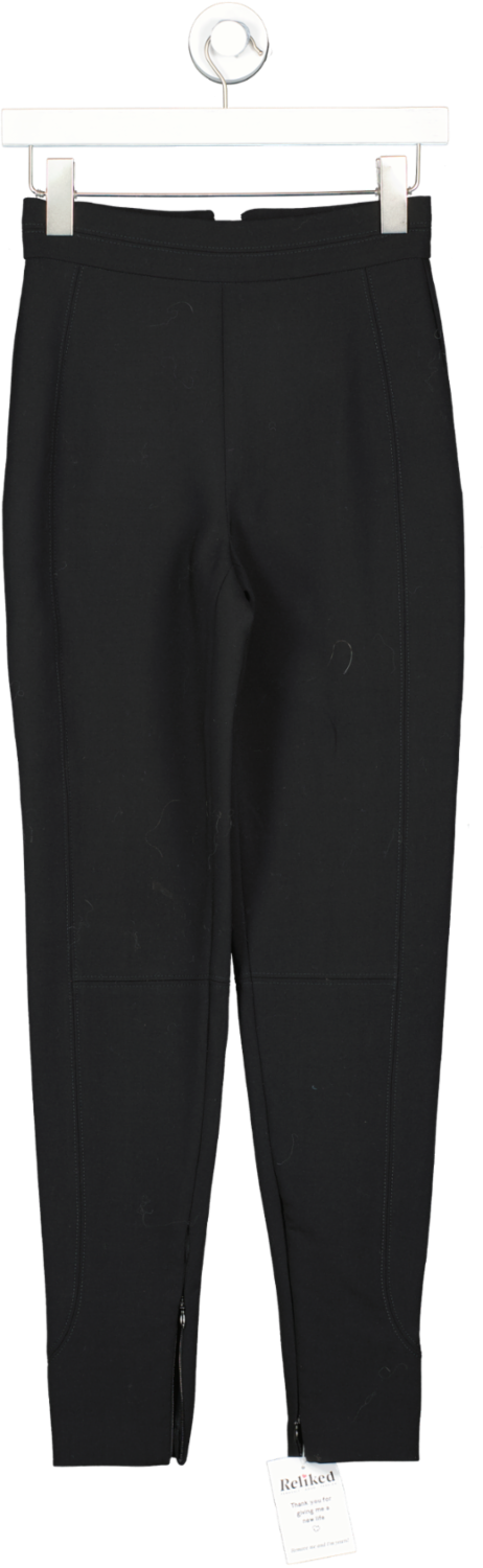Alexander McQueen Black High Waist Zip Hem Trousers UK 8