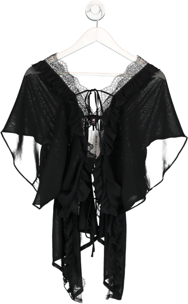Victoria's Secret Black Sheer Lace Trimmed Short Robe UK S