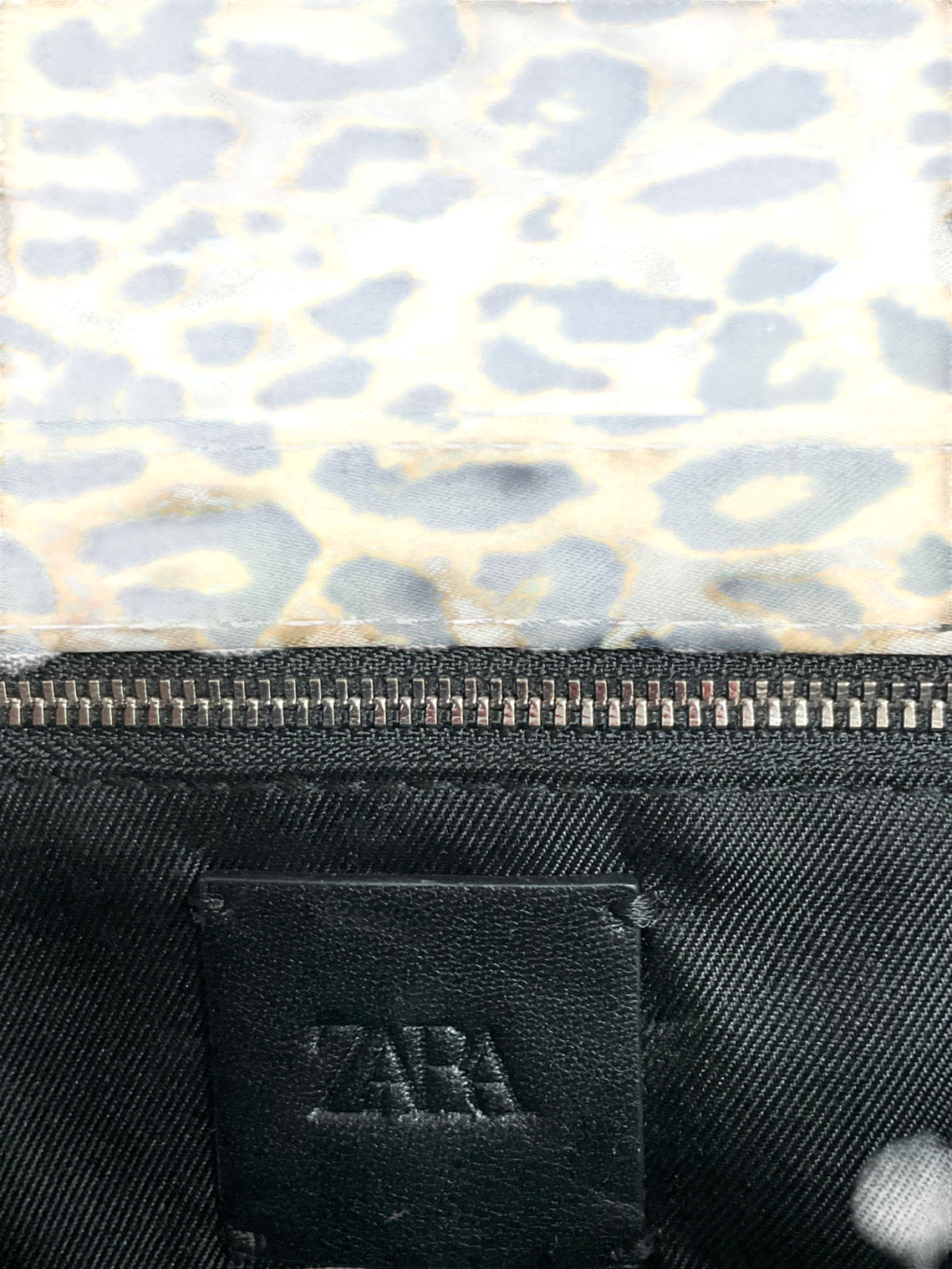 ZARA Cream Zara Animal Print Tote Bag Sales One Size