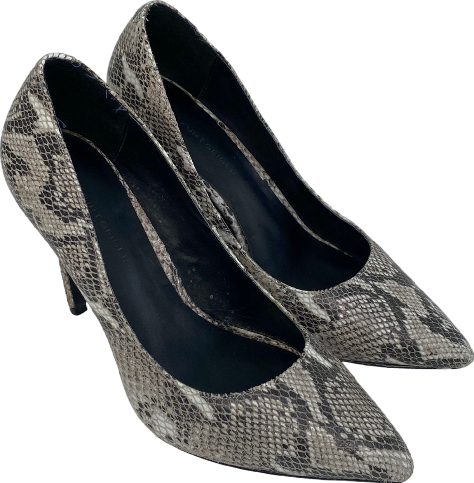 KG Kurt Geiger Grey Snake Print Pointed Toe Heels UK 4 EU 37 👠