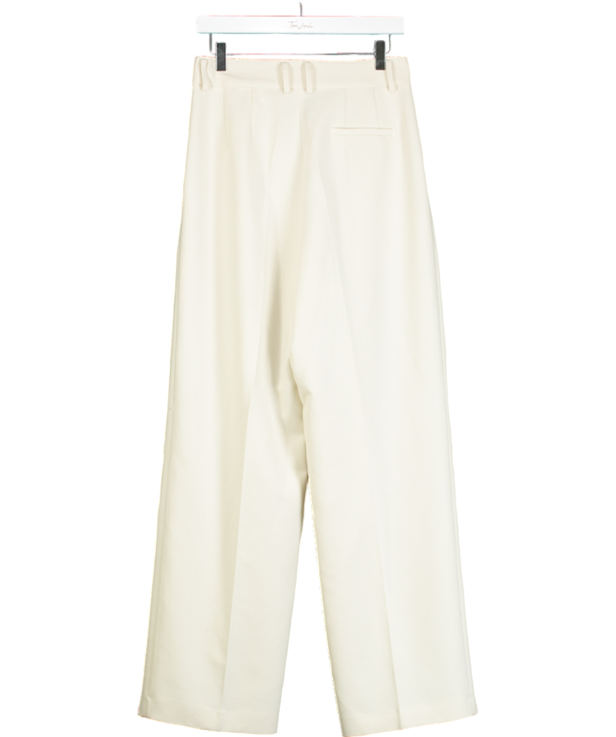 FRANKIE SHOP Cream Pleated Trousers UK S