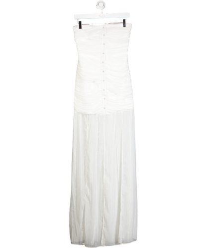 Rotate Birger Christensen White Leia Strapless Maxi Dress UK 8