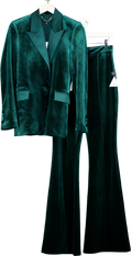 Nadine Merabi 2-piece Green Beatrice Luxurious Velvet Blazer And Trousers Set UK 8