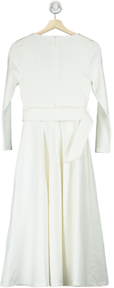 Karen Millen Ivory Belted Midi Dress UK 8