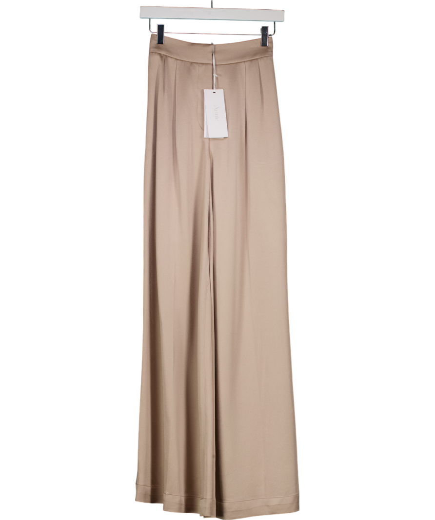 ANNIE OFFICIEL Nude Rosalee Palazzo Trouser Latte Fr36 UK 8