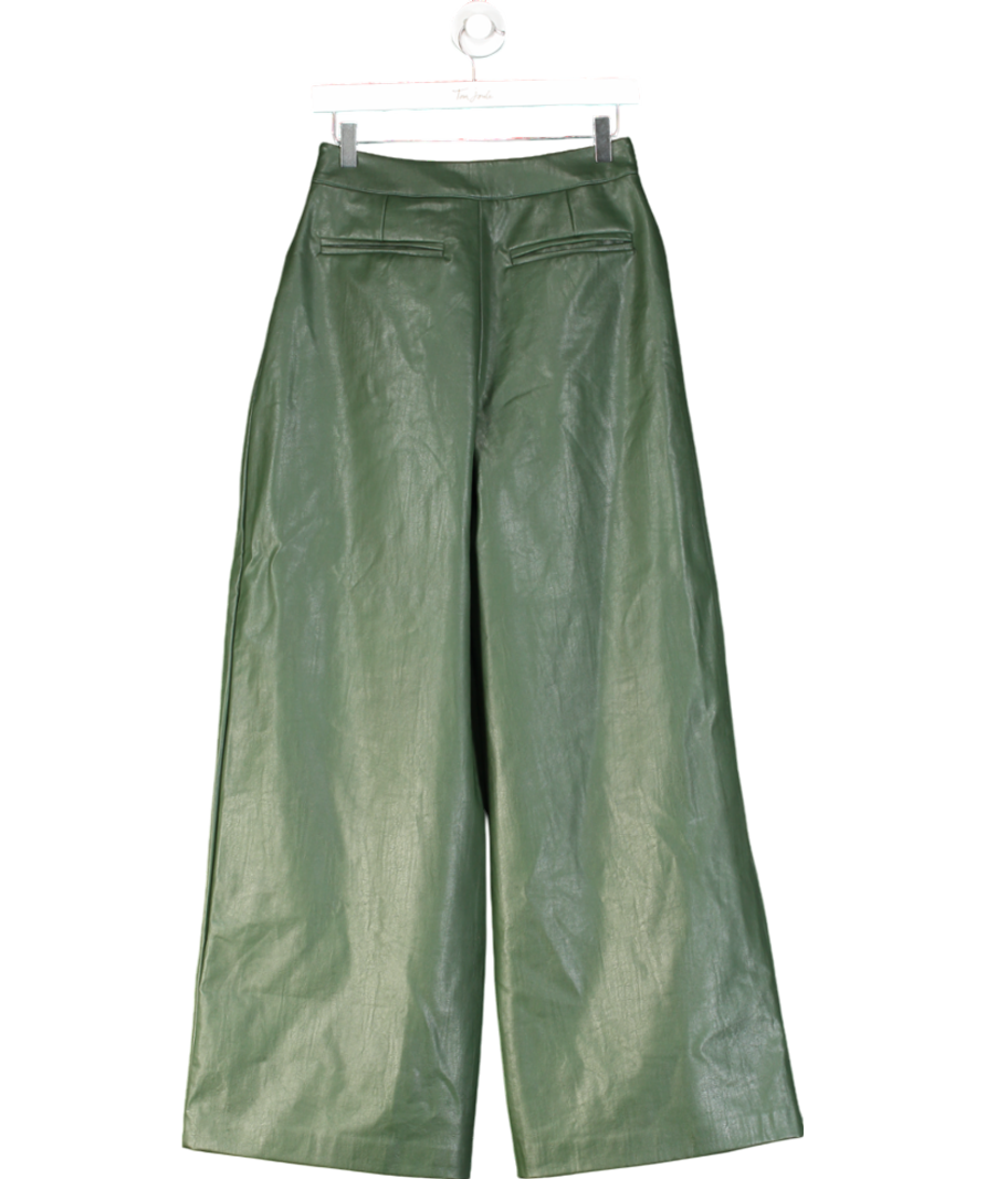 Mistress Rocks Green Straight-leg High-rise Faux-leather Trousers UK S