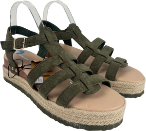 DUNLOP Green 'alani' Flatform Sandals UK 8 EU 41
